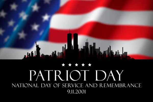 День Патриота Силуэт Нью Йорка Закрывается Национальный День Службы Памяти — стоковое фото
