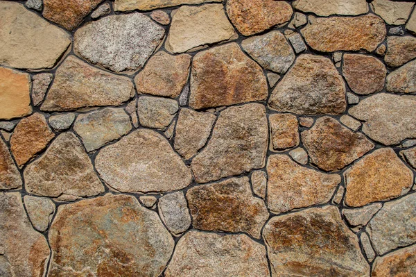 Beautiful Wall Texture Stones Close Stone Masonry — Stock Photo, Image