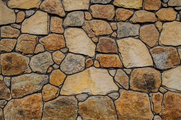 Hermosa Pared Piedras Textura Cerca Albañilería Piedra — Foto de Stock