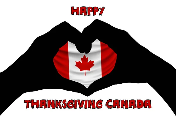 Thanksgiving Canada Handen Vorm Van Een Hart Met Vlag Van — Stockfoto