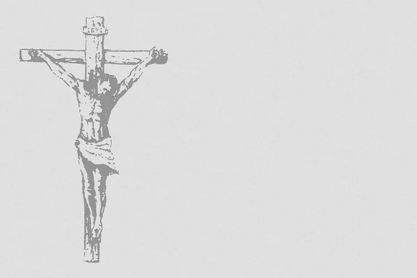 Jesus Cristo Crucificado Cruz Fundo Branco Perto Feriados Cristãos Páscoa — Fotografia de Stock