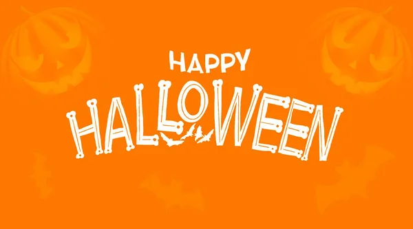 Halloween Texto Creativo Sobre Fondo Naranja Con Calabazas Cerca —  Fotos de Stock