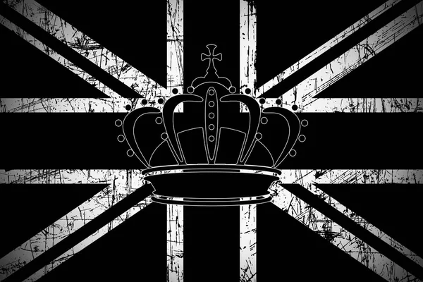 Great Britain Flag Black Colors Crown Close — Stock Photo, Image