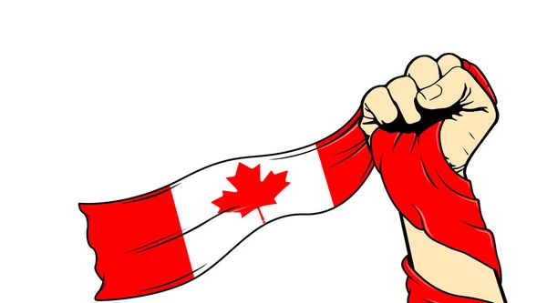 Hand Houdt Vlag Van Canada Een Witte Achtergrond Van Dichtbij — Stockfoto