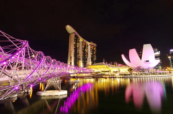 Night Marina bay — Stock Photo, Image