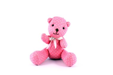 el yapımı oyuncak ayı beyaz zemin üzerine