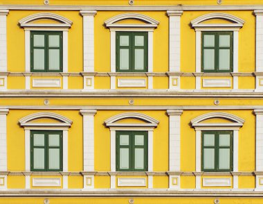 Sarı windows duvar Bangkok, Tayland