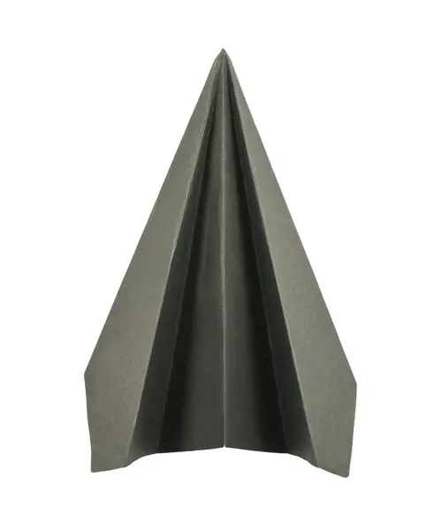 Origami dunkelgraue Papierflieger auf weißem Hintergrund — Stockfoto
