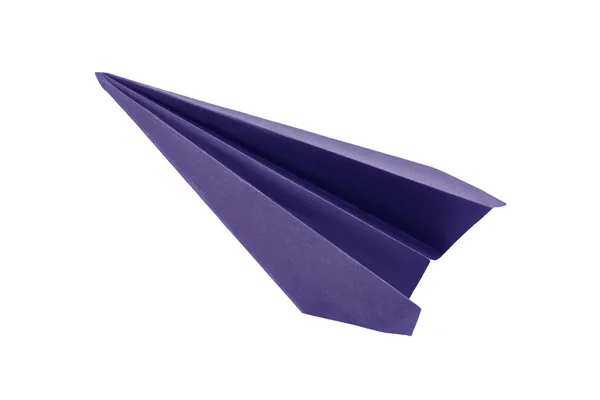 Origami blaue Papierflieger auf weißem Hintergrund — Stockfoto