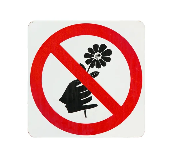 Do not pick flower sign,red cycle color — Stock Photo, Image