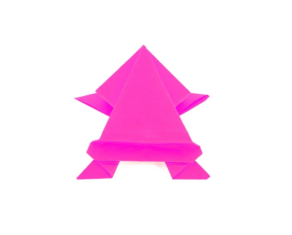 Rana de origami de color rosa — Foto de Stock