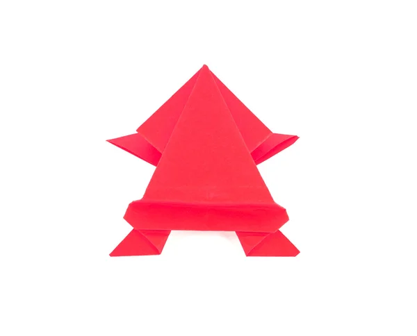 Rote Farbe Origami-Frosch — Stockfoto