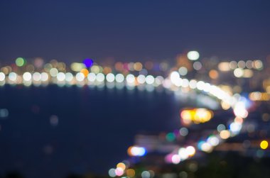 alacakaranlık zamanı, bulanık fotoğraf bokeh, Pattaya deniz manzarası