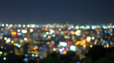 Pattaya cityscape, alacakaranlık zamanı, bulanık fotoğraf bokeh