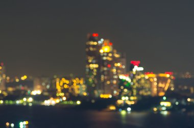 Pattaya gece zaman, bulanık fotoğraf bokeh, cityscape