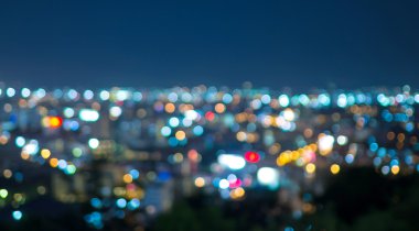 Pattaya cityscape, alacakaranlık zamanı, bulanık fotoğraf bokeh