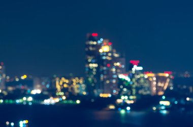 Pattaya gece zaman, bulanık fotoğraf bokeh, cityscape