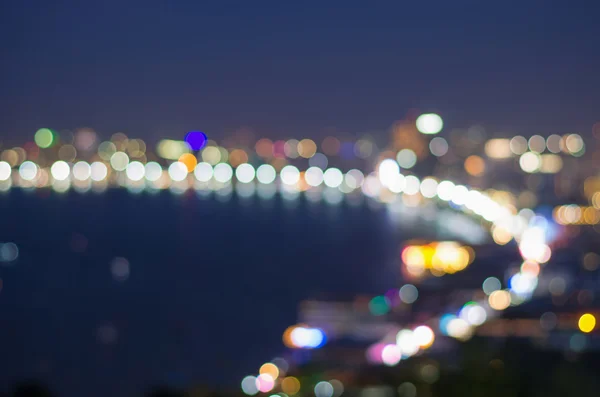 芭堤雅海景在黄昏时候，模糊的照片景 — 图库照片