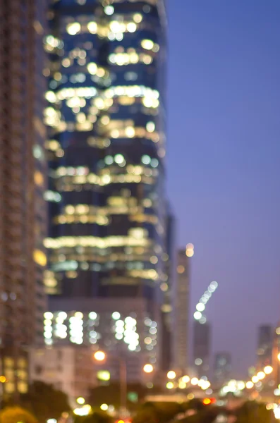 Bangkok stadsgezicht op twilight tijd, onscherpe foto bokeh — Stockfoto