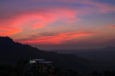 dağ manzarası twilight saat, thailan, güzel gökyüzü altında