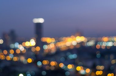 Şehir manzarası arka planı, bulanık fotoğraf bokeh