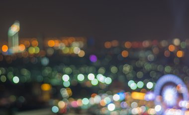 Bangkok cityscape, alacakaranlık zamanı, bulanık fotoğraf bokeh