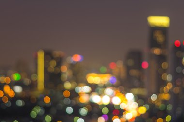 Bangkok cityscape, alacakaranlık zamanı, bulanık fotoğraf bokeh