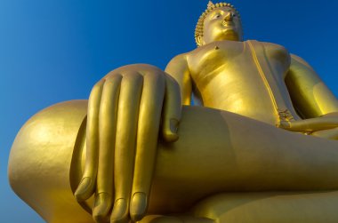 büyük güzel Buda wat muang Tapınağı ile mavi gök, angt
