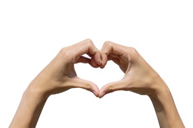 şekillendirme için aşk beyaz arka planda, izole kalp gibi de