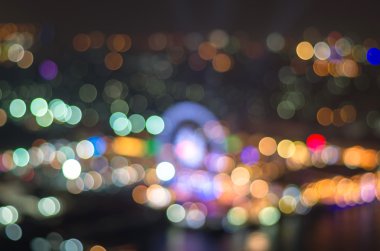 Bangkok cityscape, alacakaranlık zamanı, bulanık fotoğraf bokeh