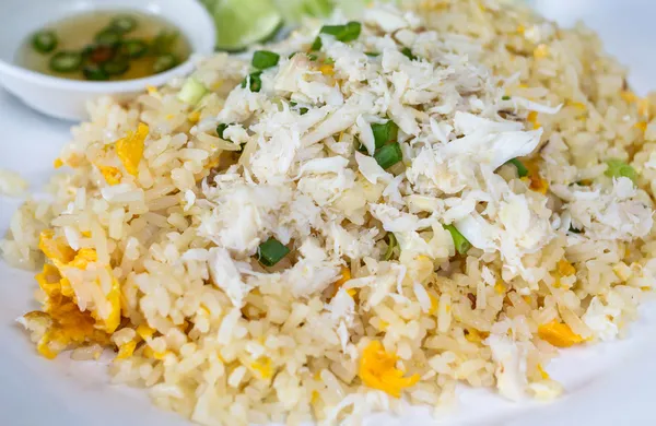 Fried rice with crab in plate,Thai cuisine