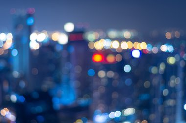Cityscape arka plan, bulanık fotoğraf bokeh serin renk ile