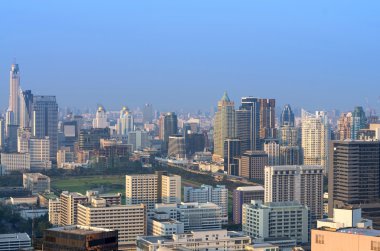 Bangkok cityscape akşam zaman