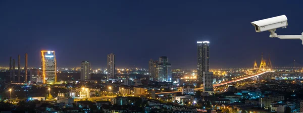 Caméra de surveillance du paysage urbain de Bangkok qui peut voir Th — Photo