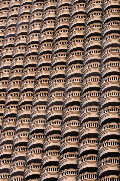 Close up pattern photo of balconies of the state tower, built in — Stock Photo, Image