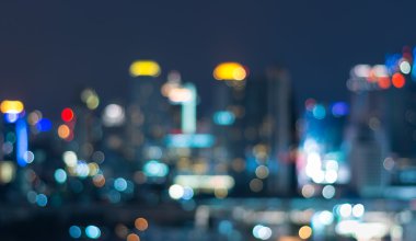 Şehir manzarası arka planı, bulanık fotoğraf bokeh