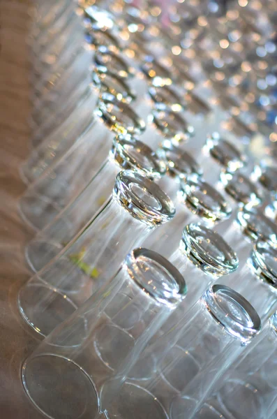 Many empty glasses of water — Stock Photo, Image