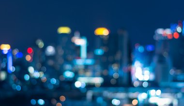 Şehir manzarası arka planı, bulanık fotoğraf bokeh