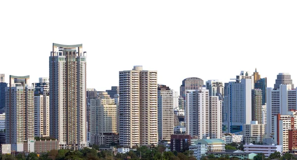曼谷市容，现代建筑在白色背景上 — 图库照片
