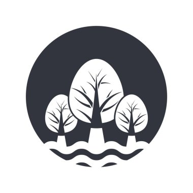 Ağaç yaprağı vektör logosu tasarımı, çevre dostu kavram