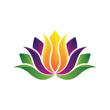 Lotus logo şablon ikonu tasarımı, renkli logo