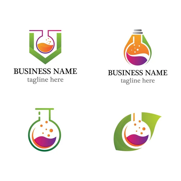 Laboratory Logo Template Vector Icon Set Design — Stock Vector