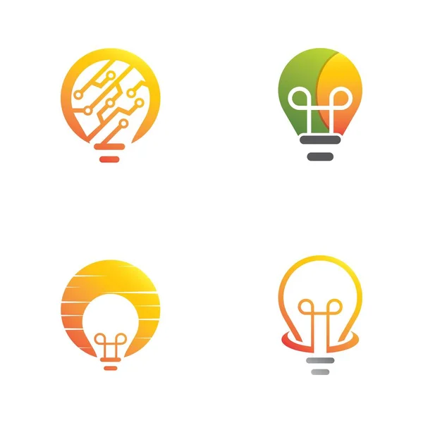 Projekt Zestawu Ikon Logo Lampy — Wektor stockowy
