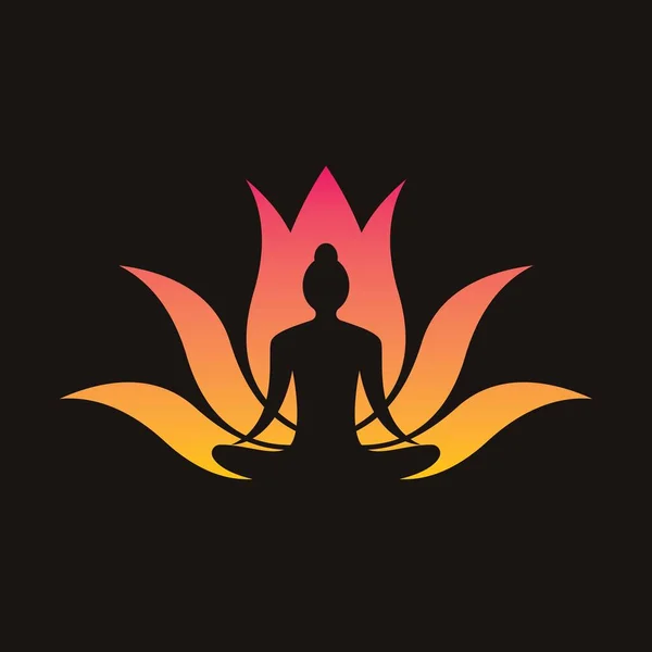 Дизайн Векторной Иконки Логотипа Lotus Yoga — стоковый вектор