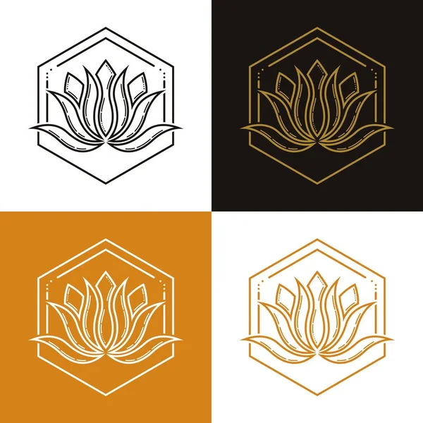蓮の花のロゴテンプレートのアイコンデザイン — ストックベクタ