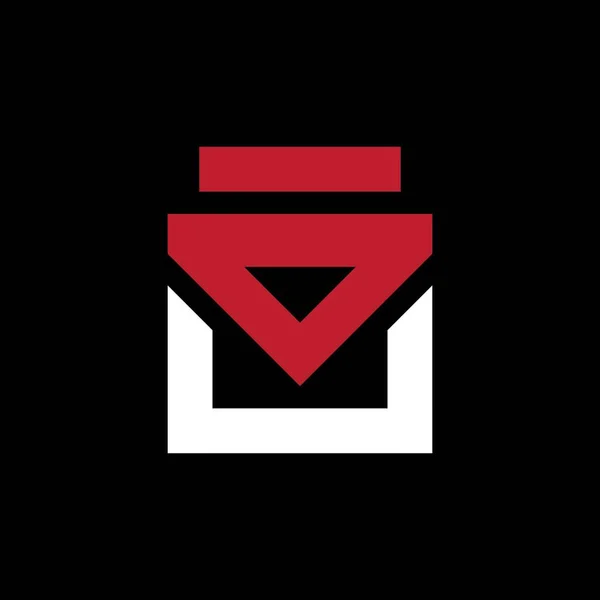 Логотип Столба Рисунком Вектора Красного Конверта — стоковый вектор