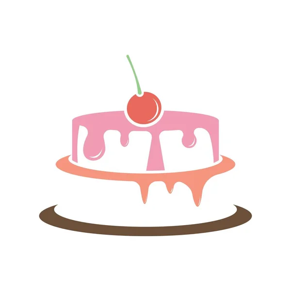 Cake Vector Logo Template Icon Design — Stock Vector