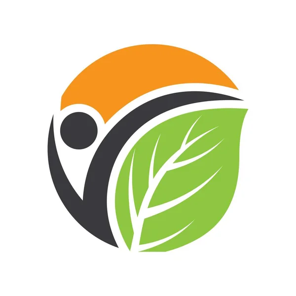 Sağlıklı Logo Şablon Vektör Ikonu Tasarımı — Stok Vektör