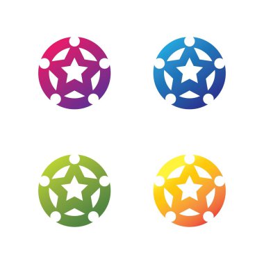 Yıldız logo vektör kümesi tasarımı