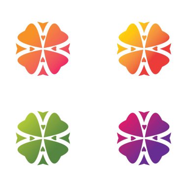 Çiçek logo vektör kümesi tasarımı